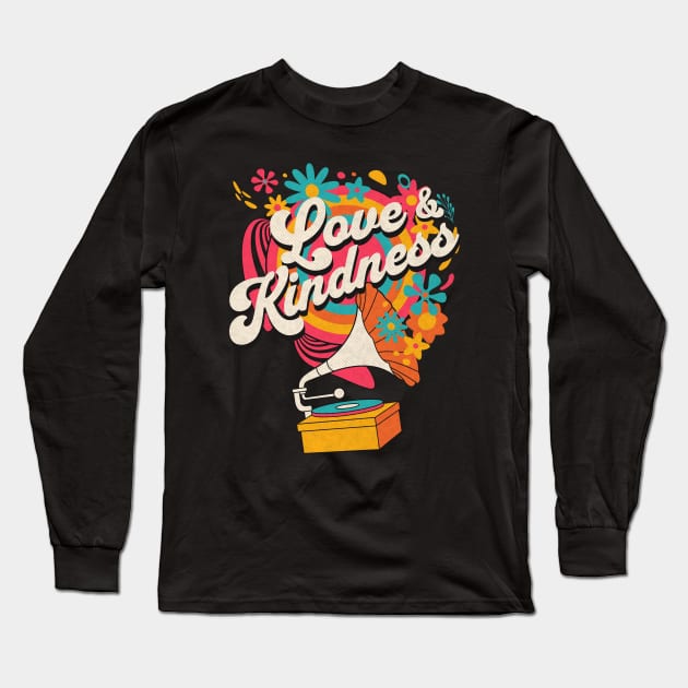 Love and Kindness - Retro Music Long Sleeve T-Shirt by Unified by Design